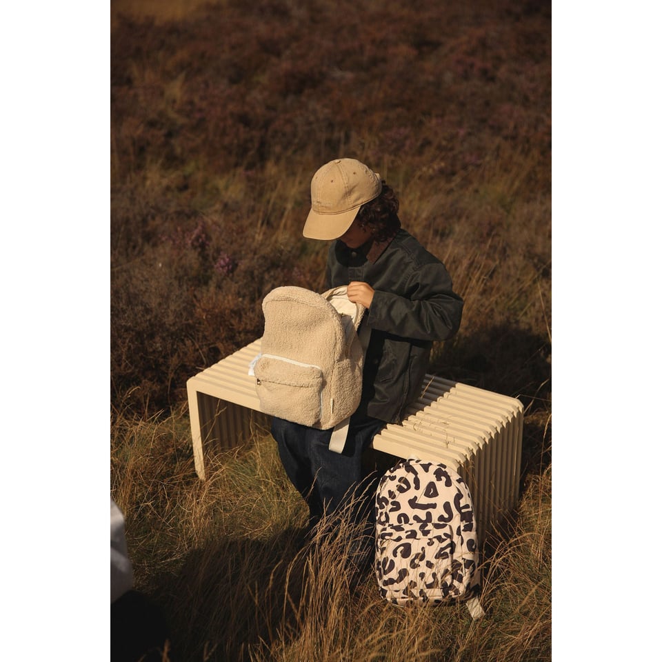 Teddy Midi Backpack Front Pocket  Ecru - Ecru / OS