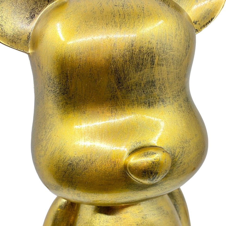 Beeld Design Beer Antiek Goud 26x47cm