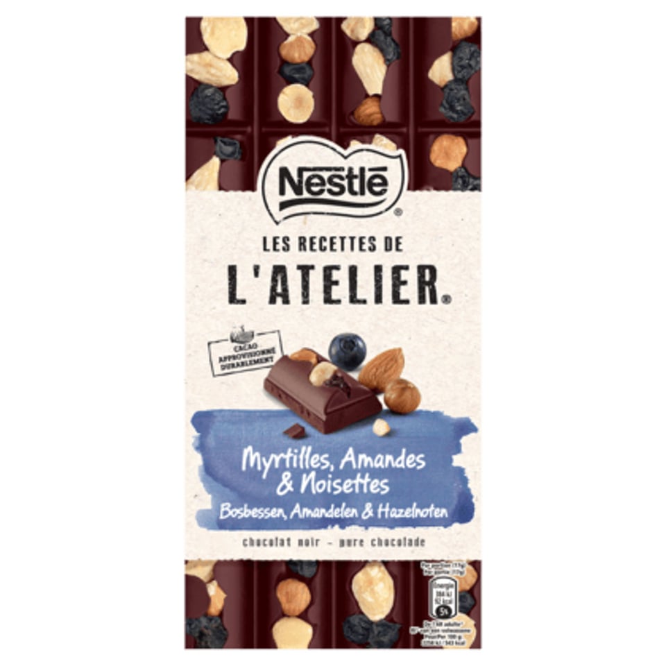 L'ATELIER Pure Chocolade Reep Bosbes Noten