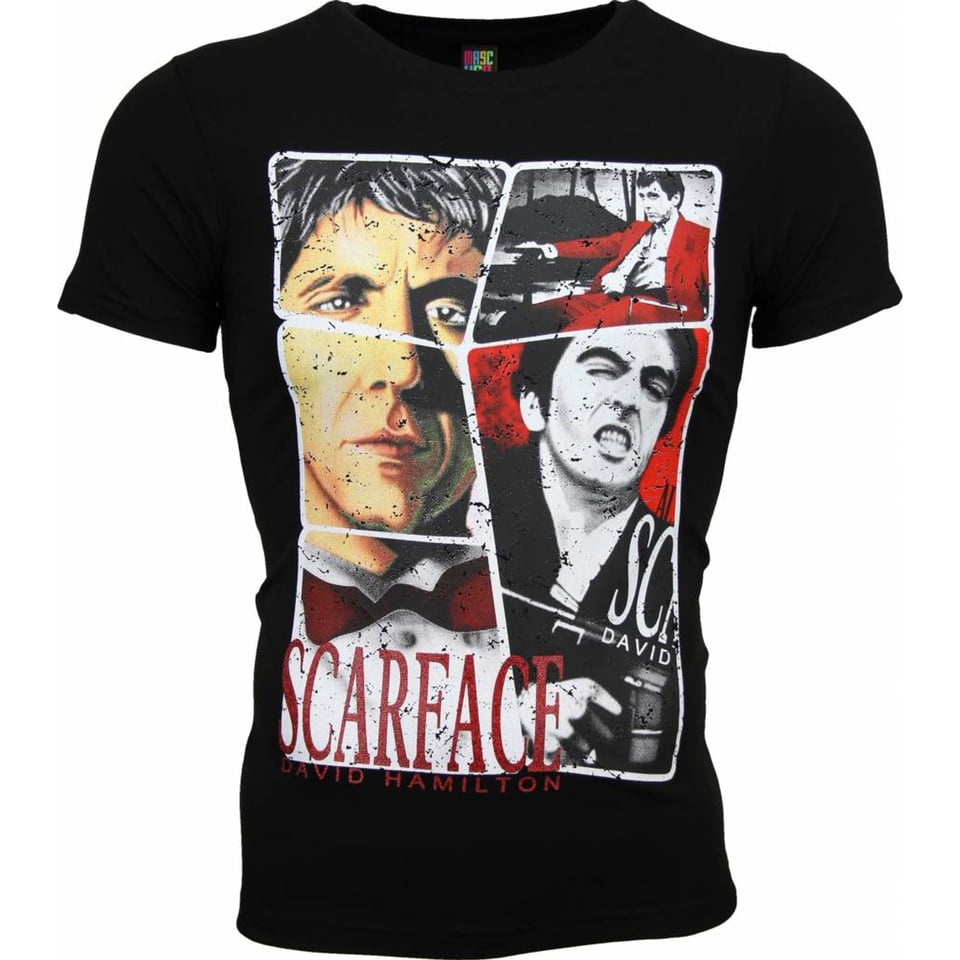 T-Shirt - Scarface Frame Print - Zwart