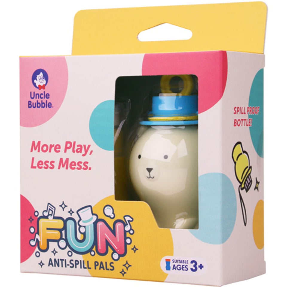 Uncle Bubble - Fun Anti-Spill Pals - White Bear