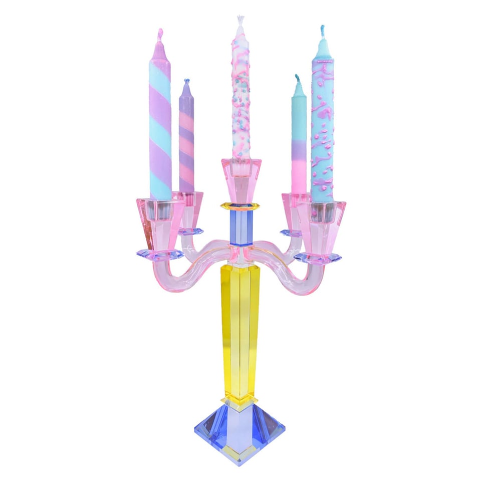 Kandelaar Etoile Multicolor Kristalglas H43cm 5 Armen