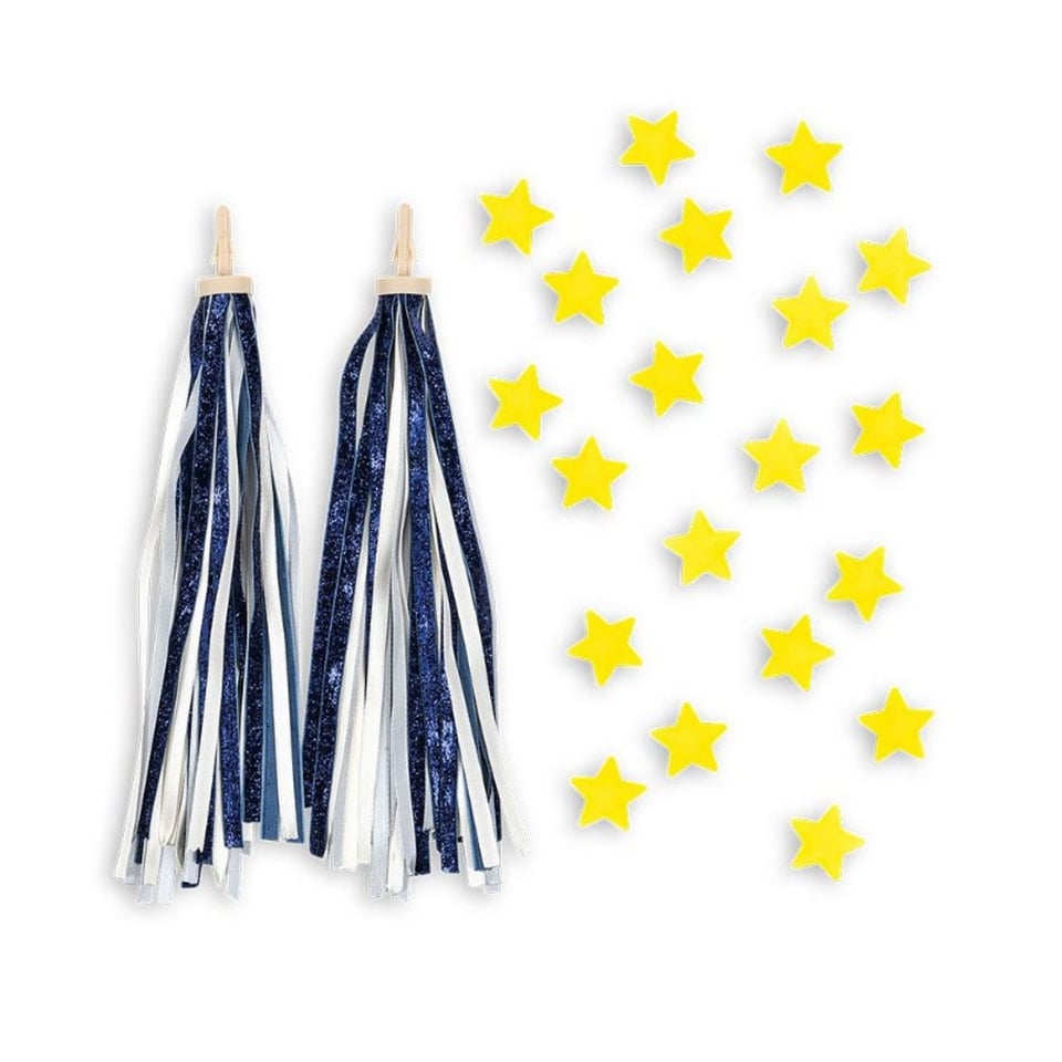 Konges Slojd Bicycle Streamers and Beads Dark Blue Glitter