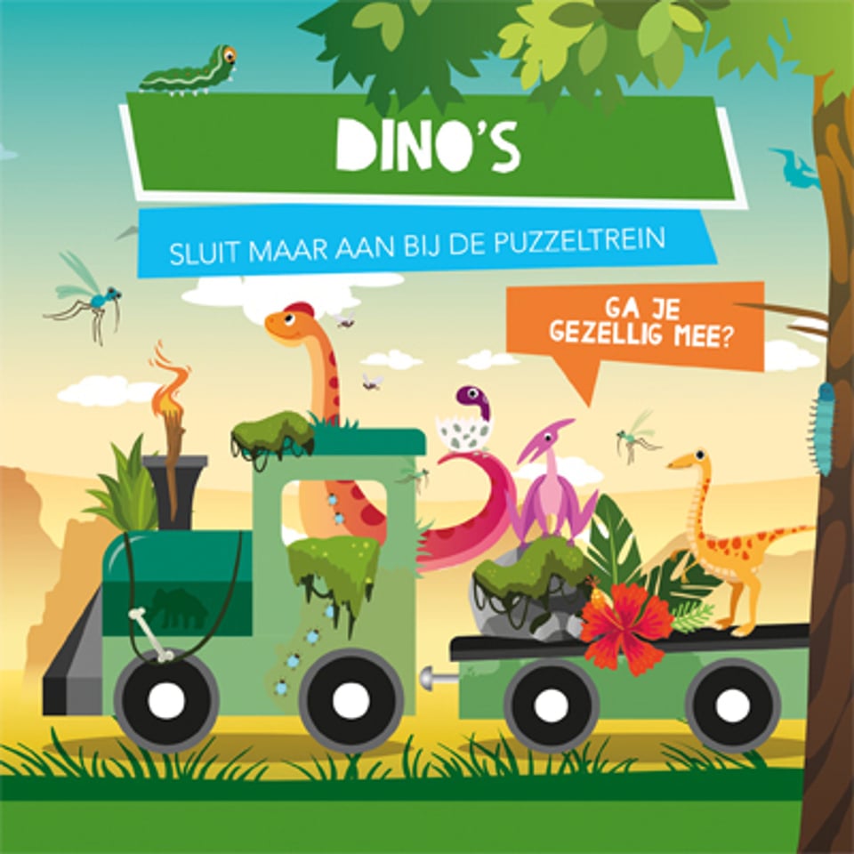 Puzzeltrein + Boek - Dino's