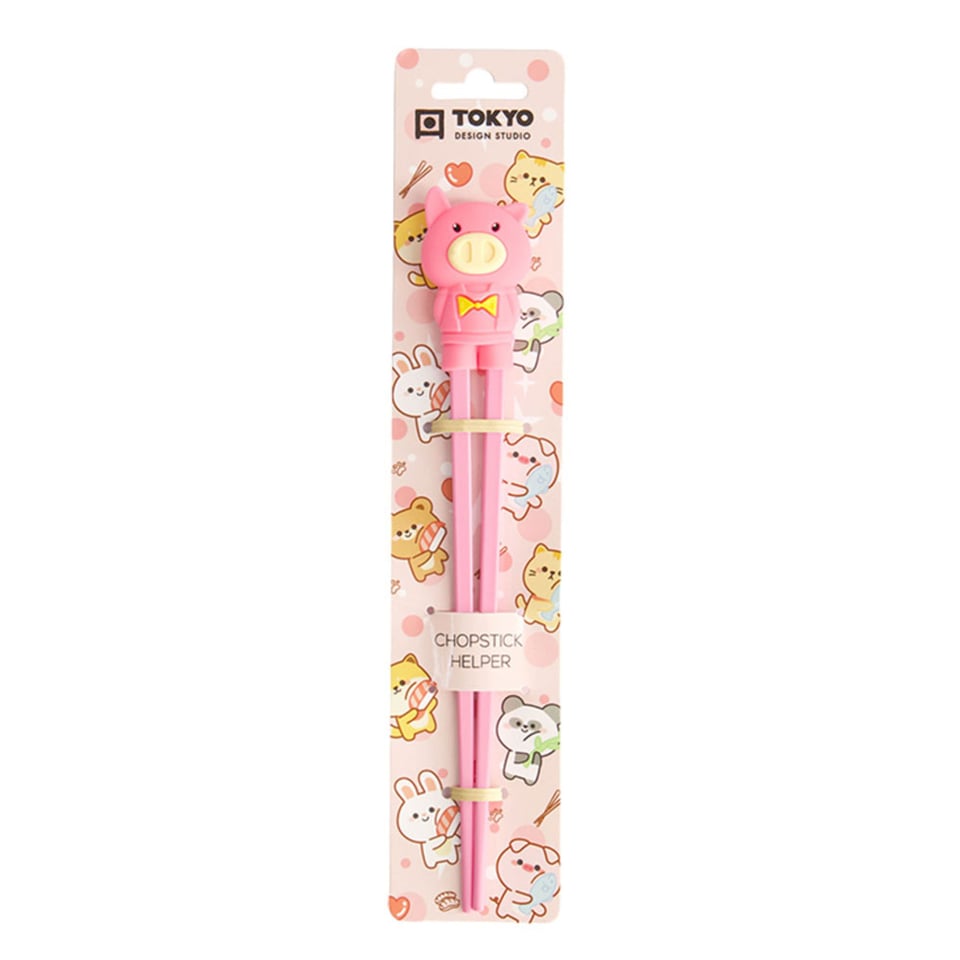 Kinder Eetstokjes Met Varkentje Roze 22cm