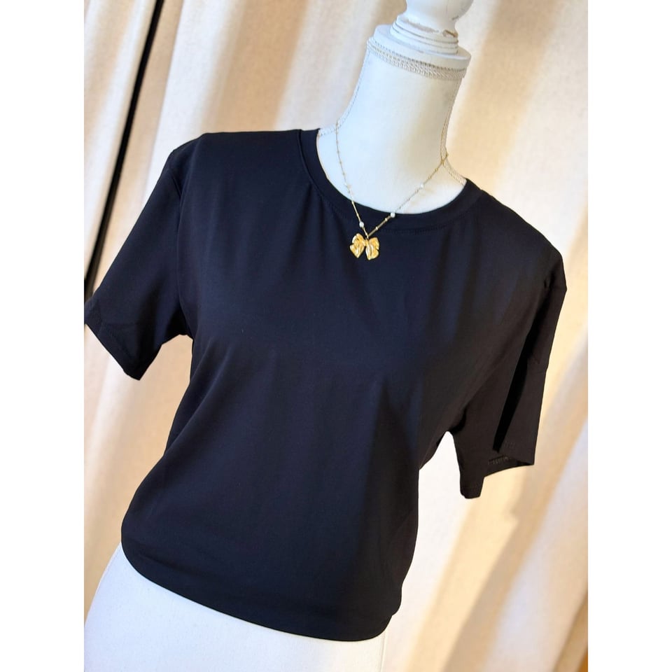 Cotton stylish Basic tee - Black - OneSize S/M/L