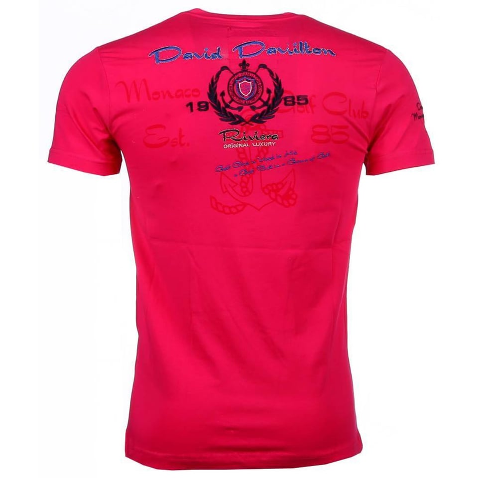 Italiaanse T-Shirts - Korte Mouwen Heren - Riviera Club - Roze