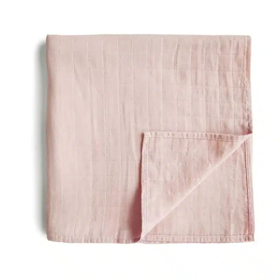 Mushie Swaddle Rose Vanilla