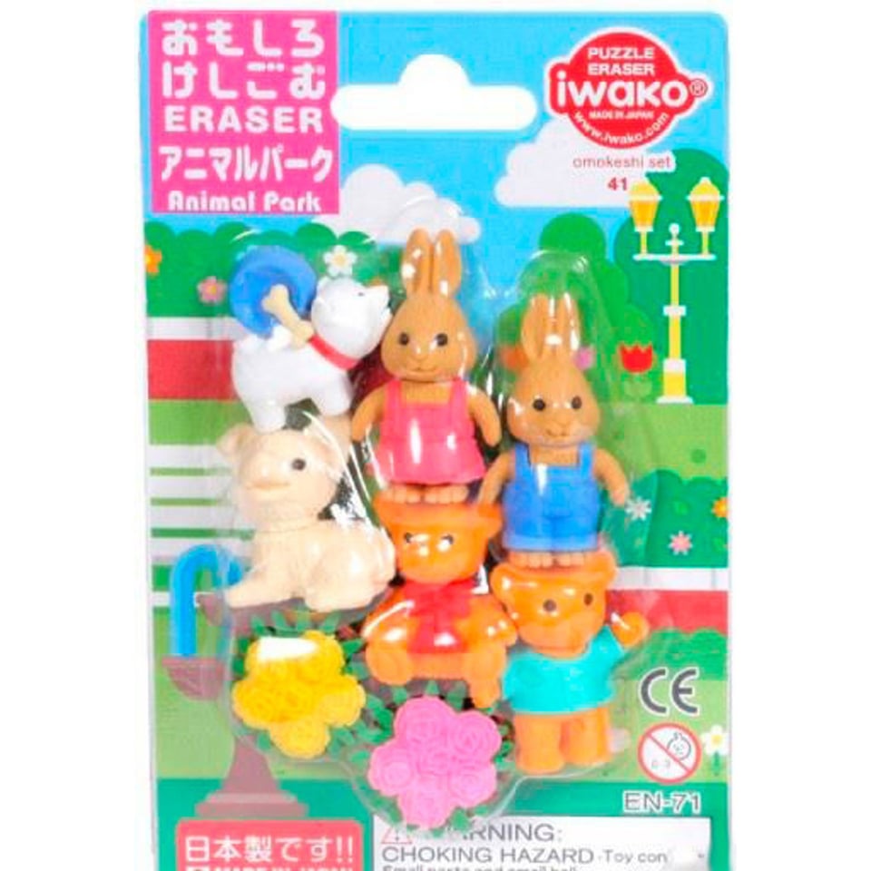 Iwako Puzzle Eraser Animal Park Set 3+