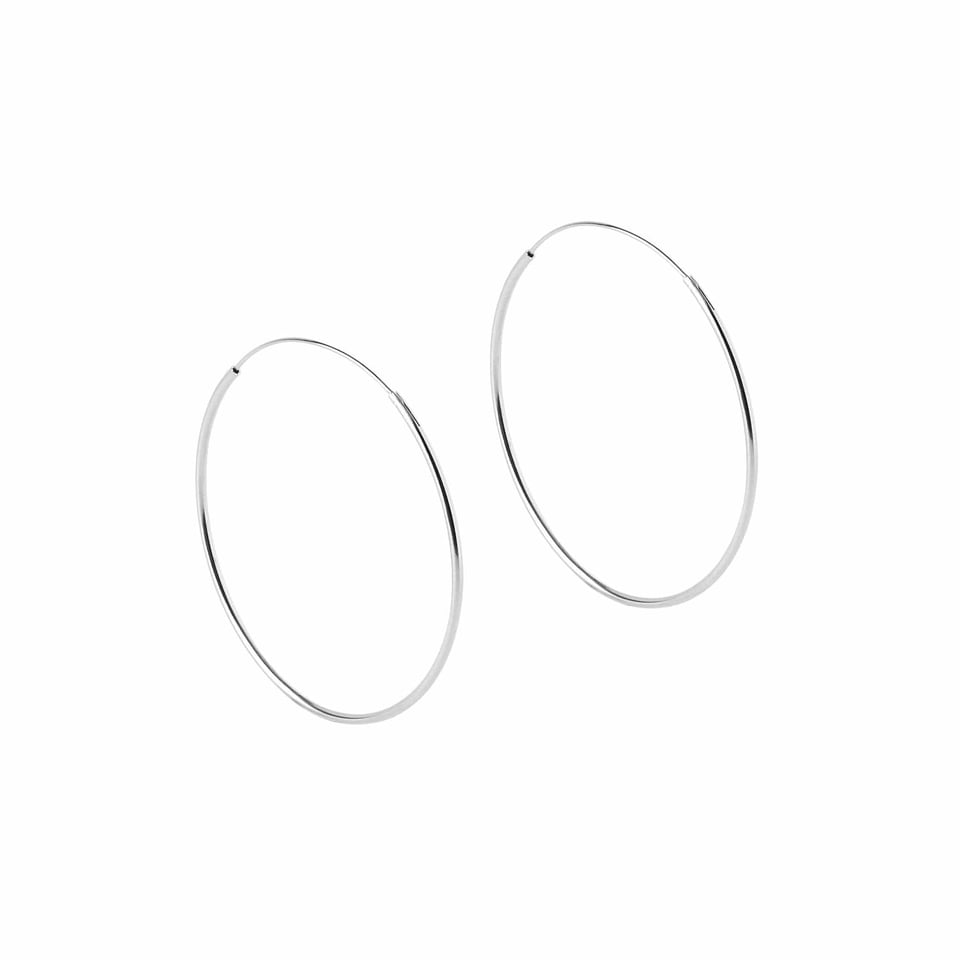 Silver Hoop Earrings 40 MM 1,2MM