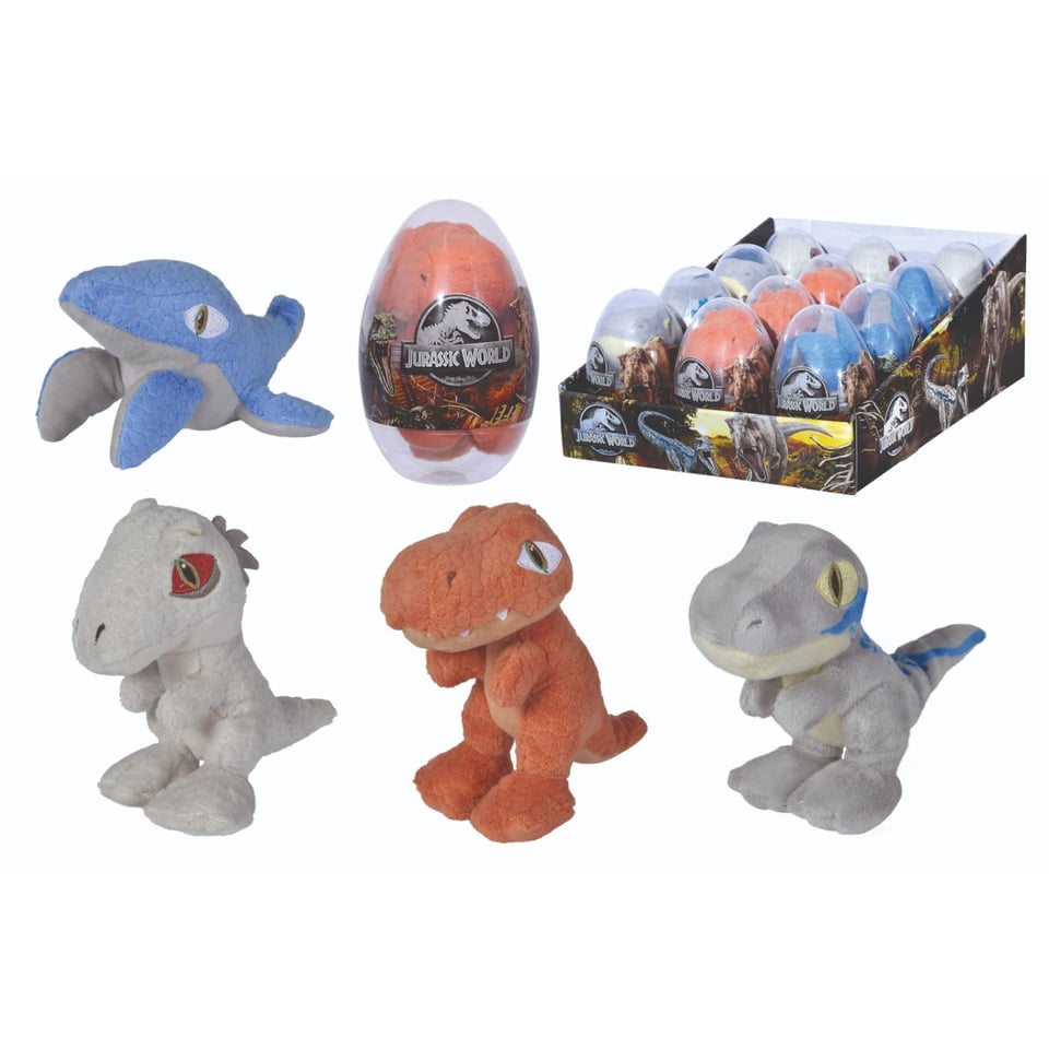 Dino Ei Pluche Knuffel 12 Cm 4 Assorti