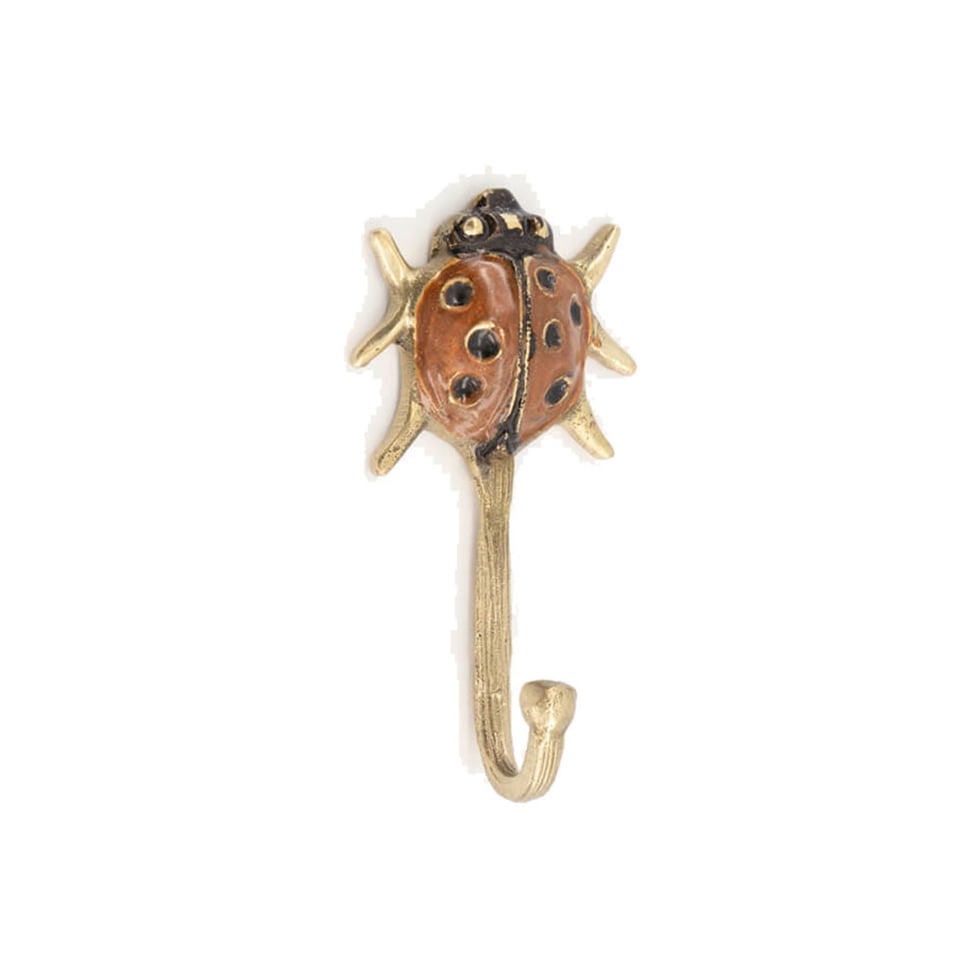 Wandhaakje Lady Bug Multicolor Messing 4x8cm