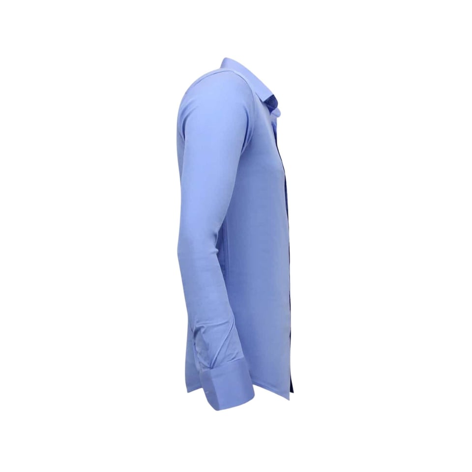 Luxe Blanco Heren Overhemden Lange Mouw - Slim Fit - 3082 - Blauw