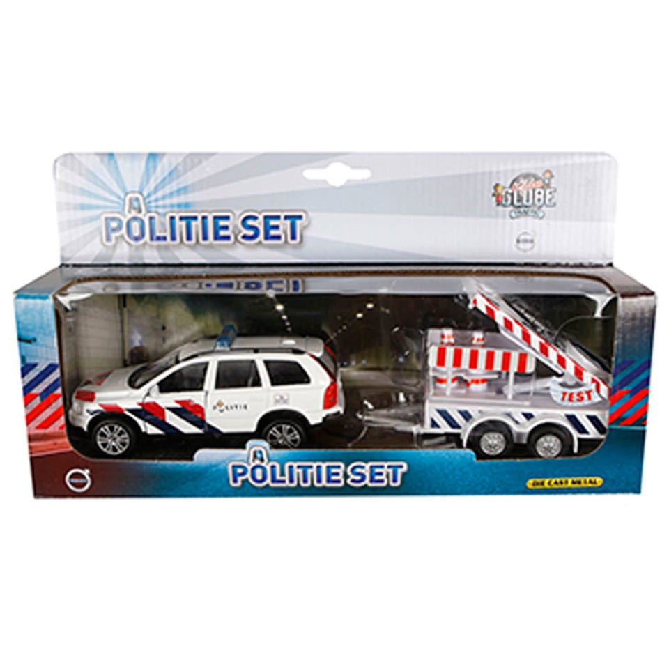 Kids Globe Die Cast Politie Volvo XC70 Met Bebakeningswagen 3+