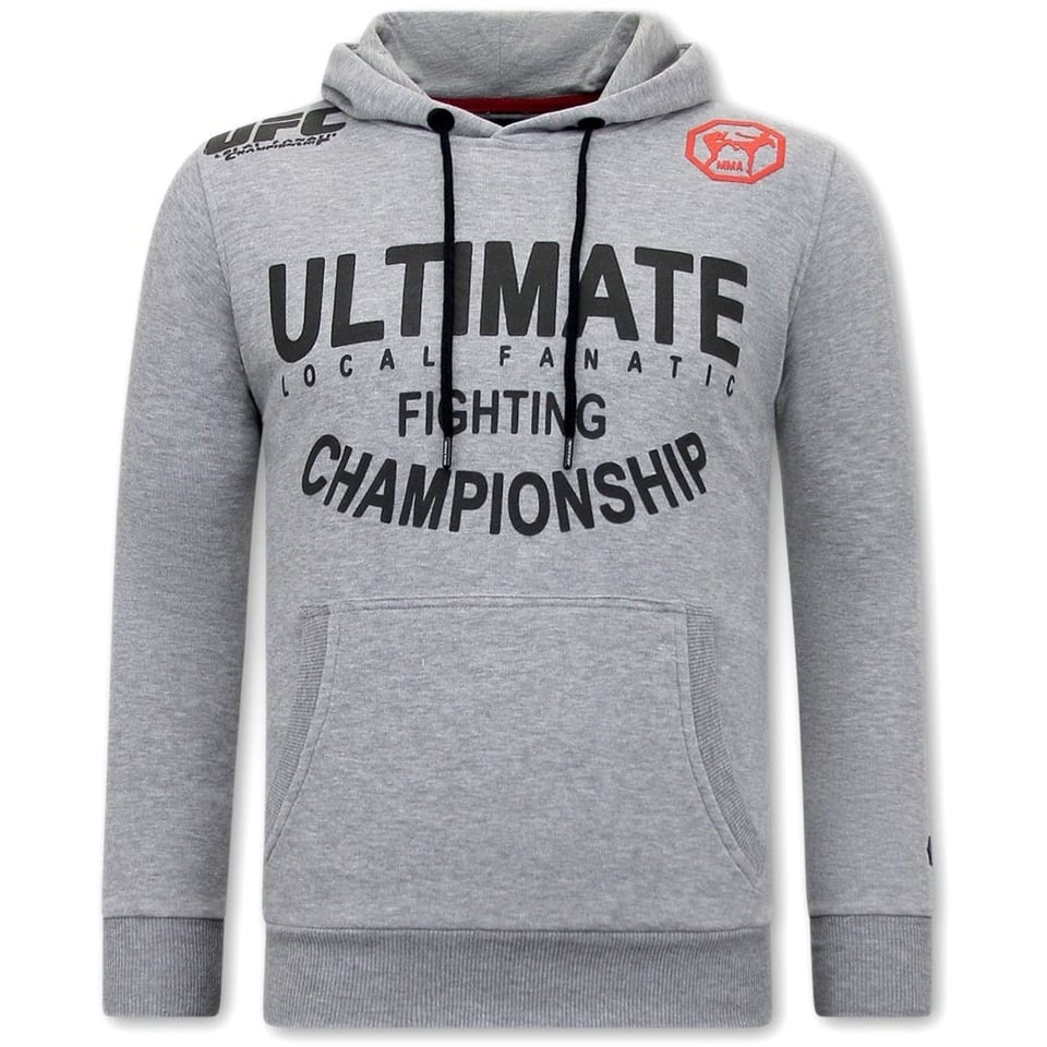 Hoodie Heren Print - Ultimate Fighting - Grijs