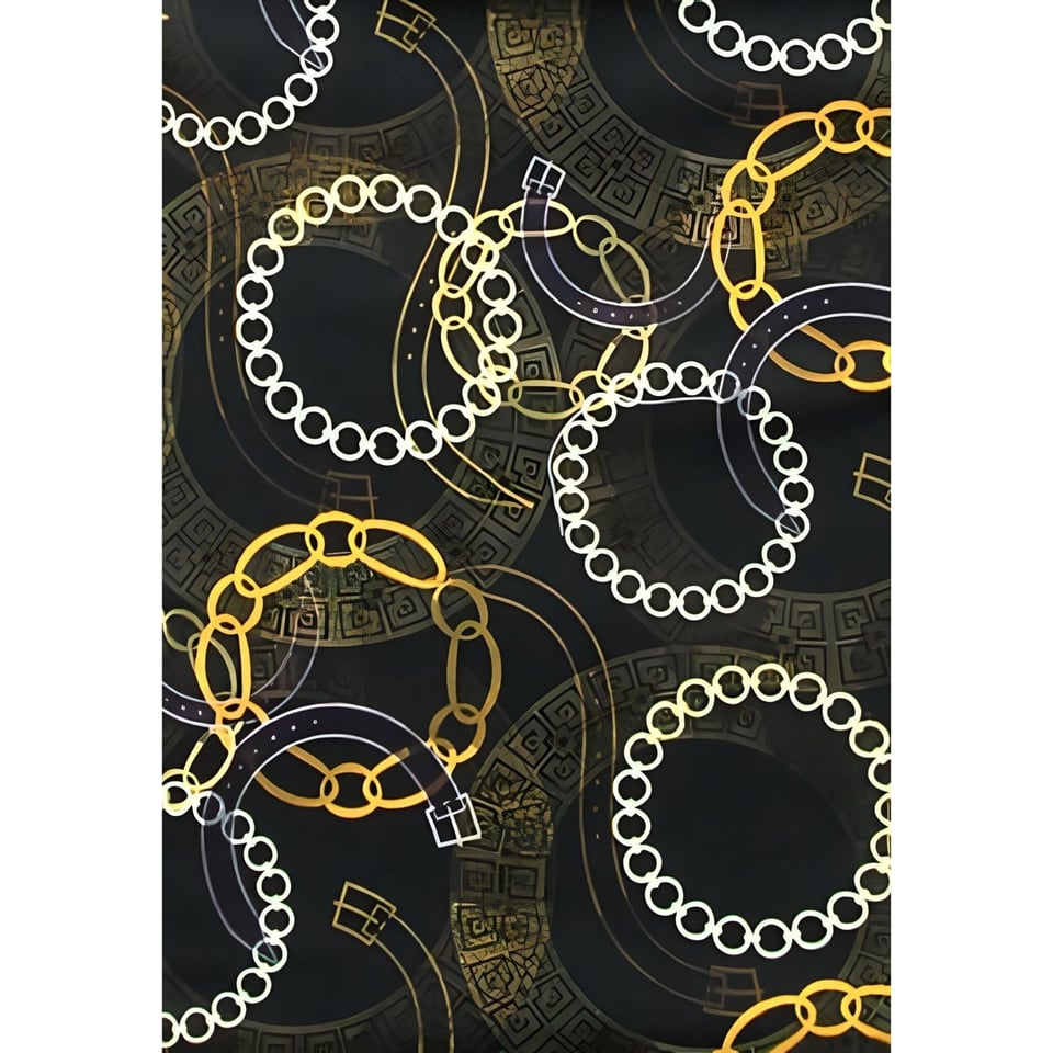 Luxe Satijn Overhemd Heren Print - 3078NW - Zwart / Bruin