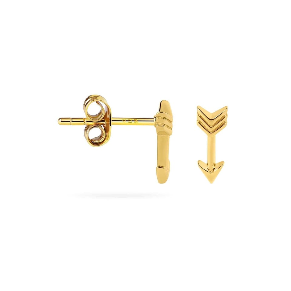 Gold Plated Arrow Stud Earrings