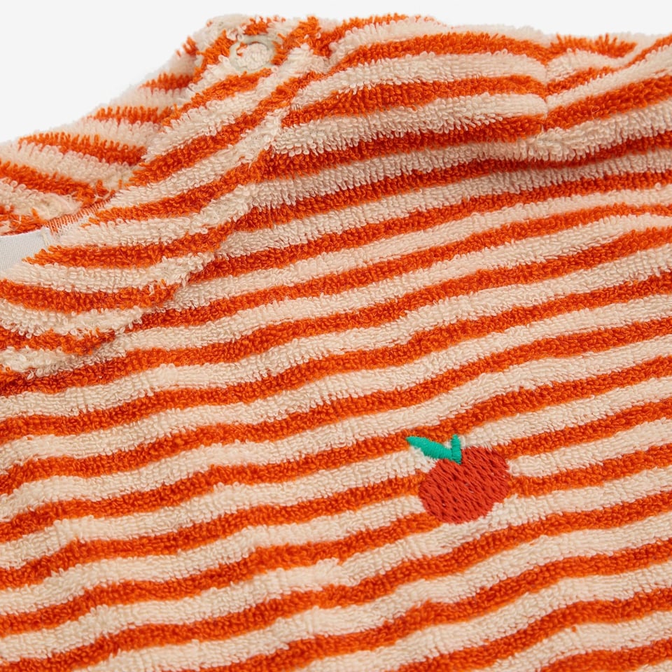 Bobo Choses Baby Orange Stripes Terry T-Shirt