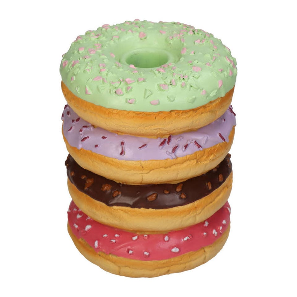 Kandelaar 4 Donuts Multicolor 9x9x12cm