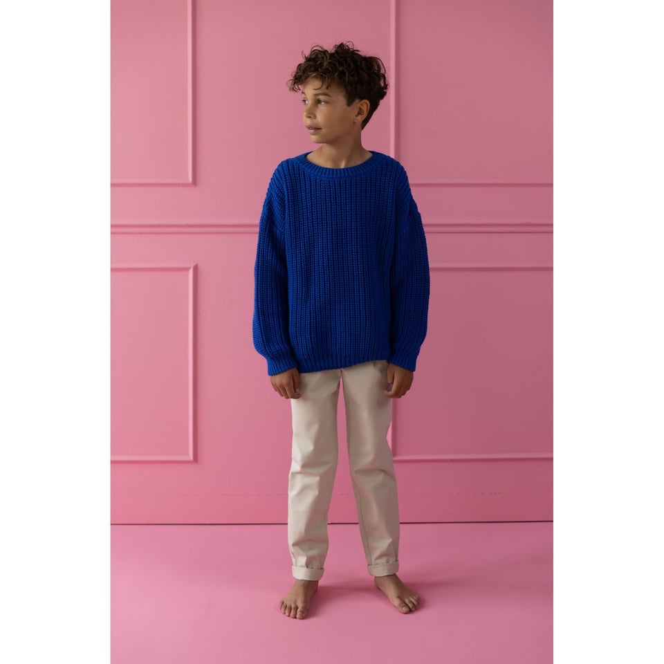 Yuki Kidswear Chunky Knitted Sweater - Blueberry