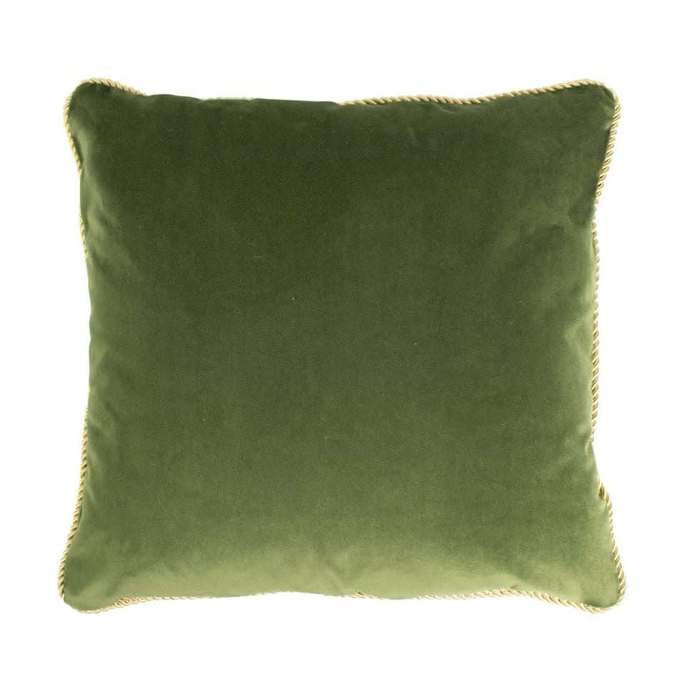 Sierkussen Appel Groen Fluweel 45x45cm Gouden Bies