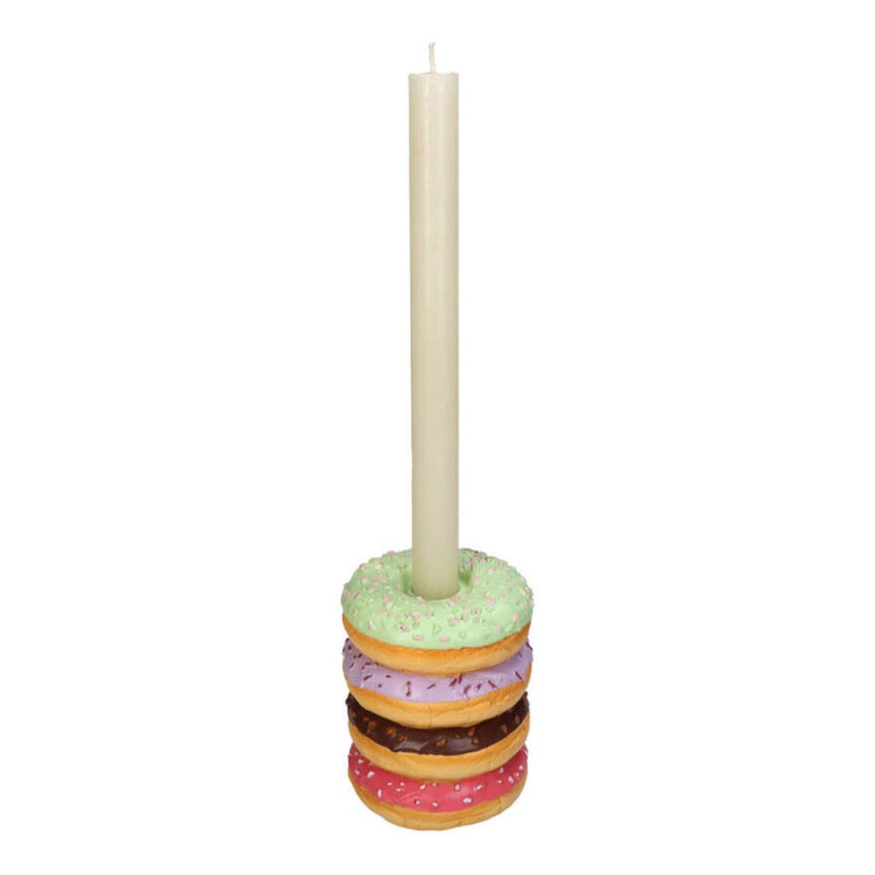 Kandelaar 4 Donuts Multicolor 9x9x12cm