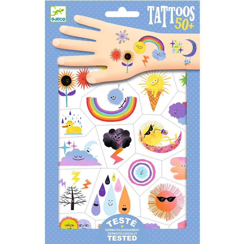 Djeco Body Art Tattoos Weather Emojis 3+