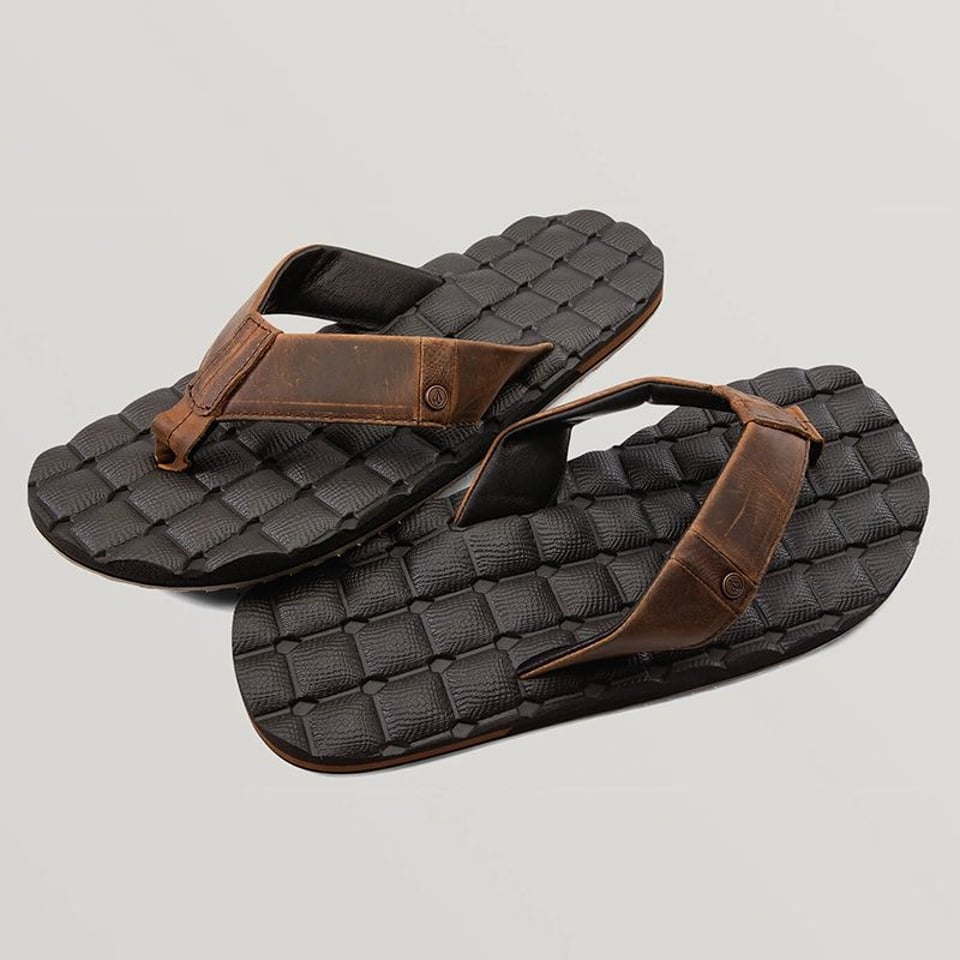 Volcom Volcom Recliner Leather Sandal Vintage Brown