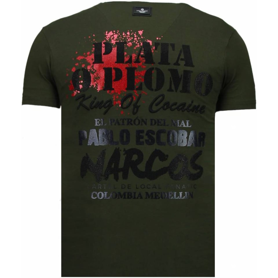 Pablo Escobar Narcos - Rhinestone T-Shirt - Groen