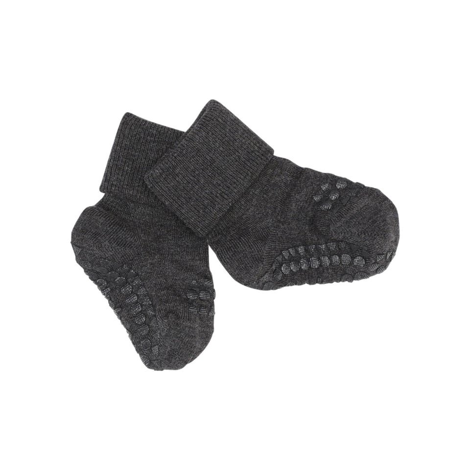 gobabygo antislipsok bamboo dark grey melange