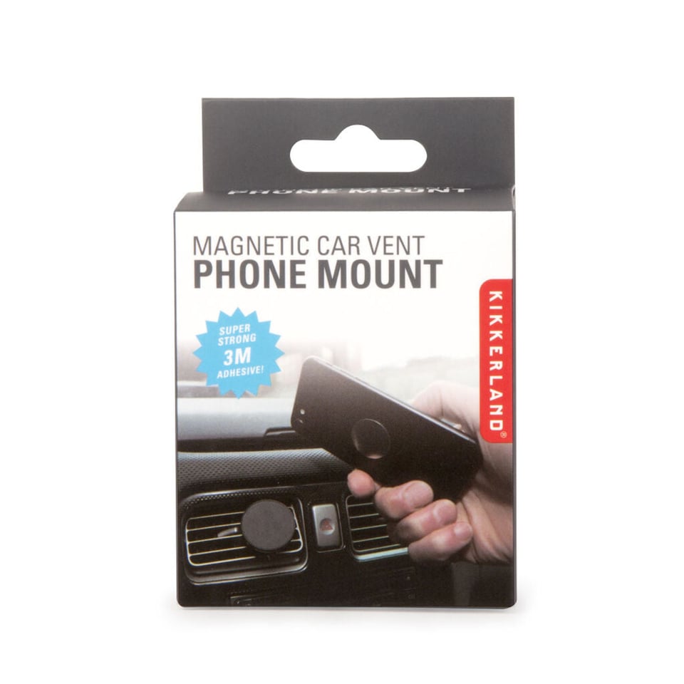 Kikkerland Magnetic Car Phone Holder - black