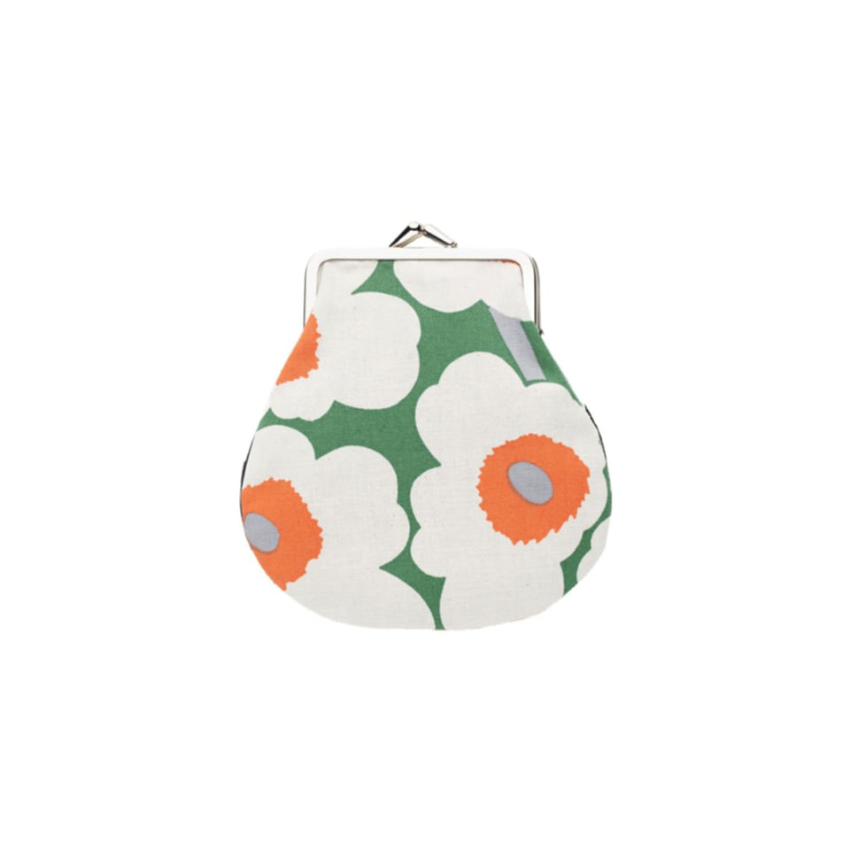 Marimekko Portemonnee of Knip-Beurs in Unikko Groen Met Oranje