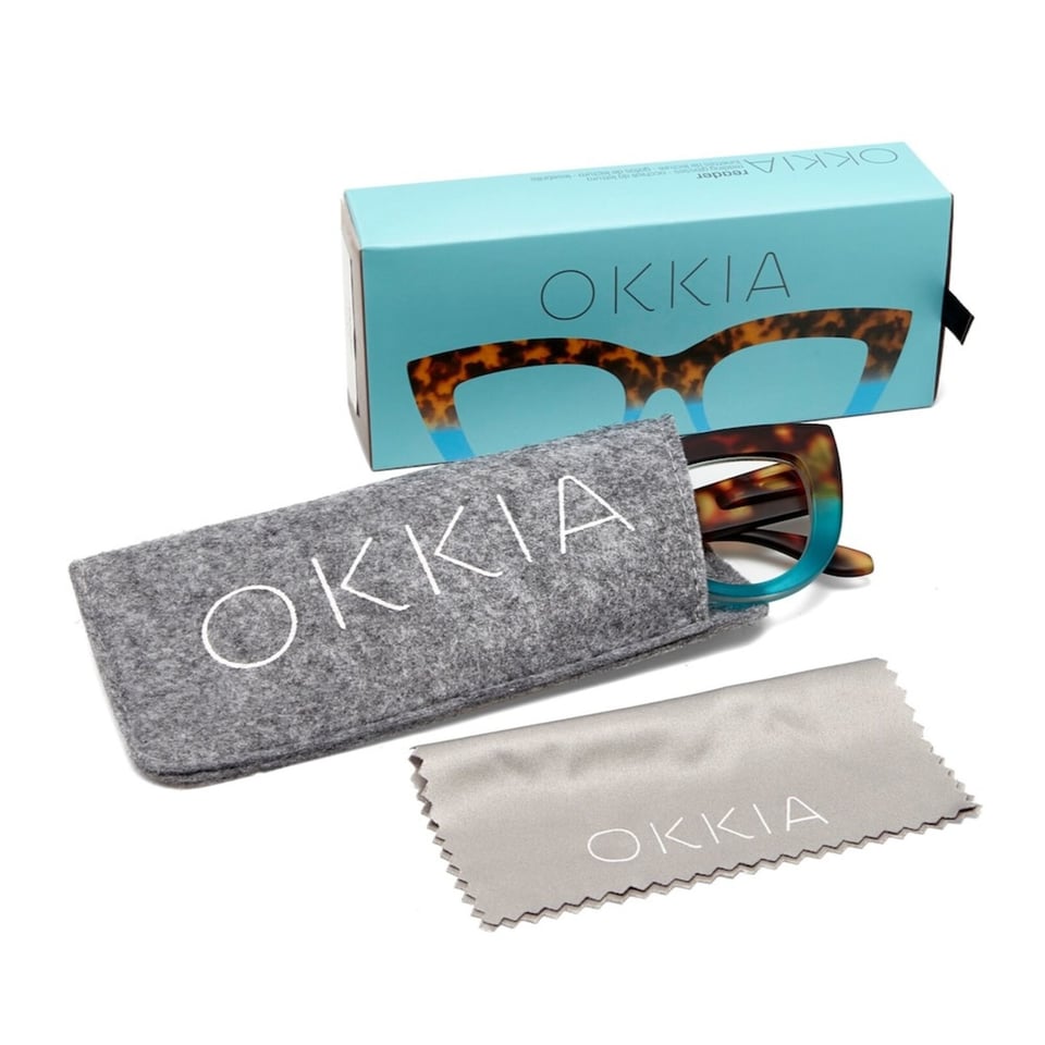 Leesbril CLAUDIA Cat-Eye Havana Blue OK023HB