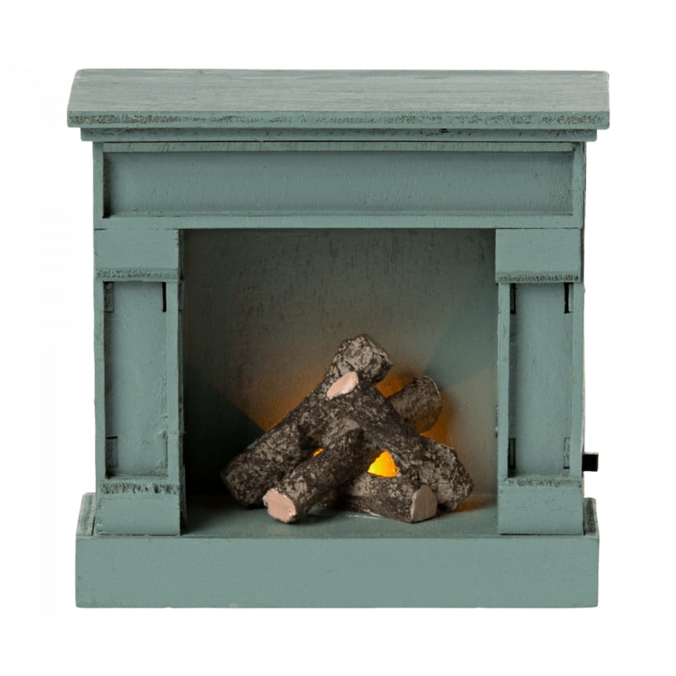 Miniature Fireplace - Vintage Blue