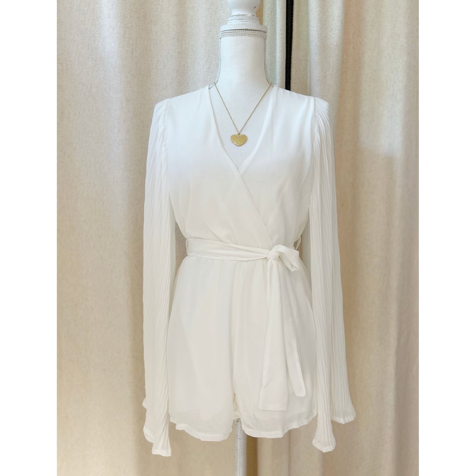 Playsuit White  - plissé