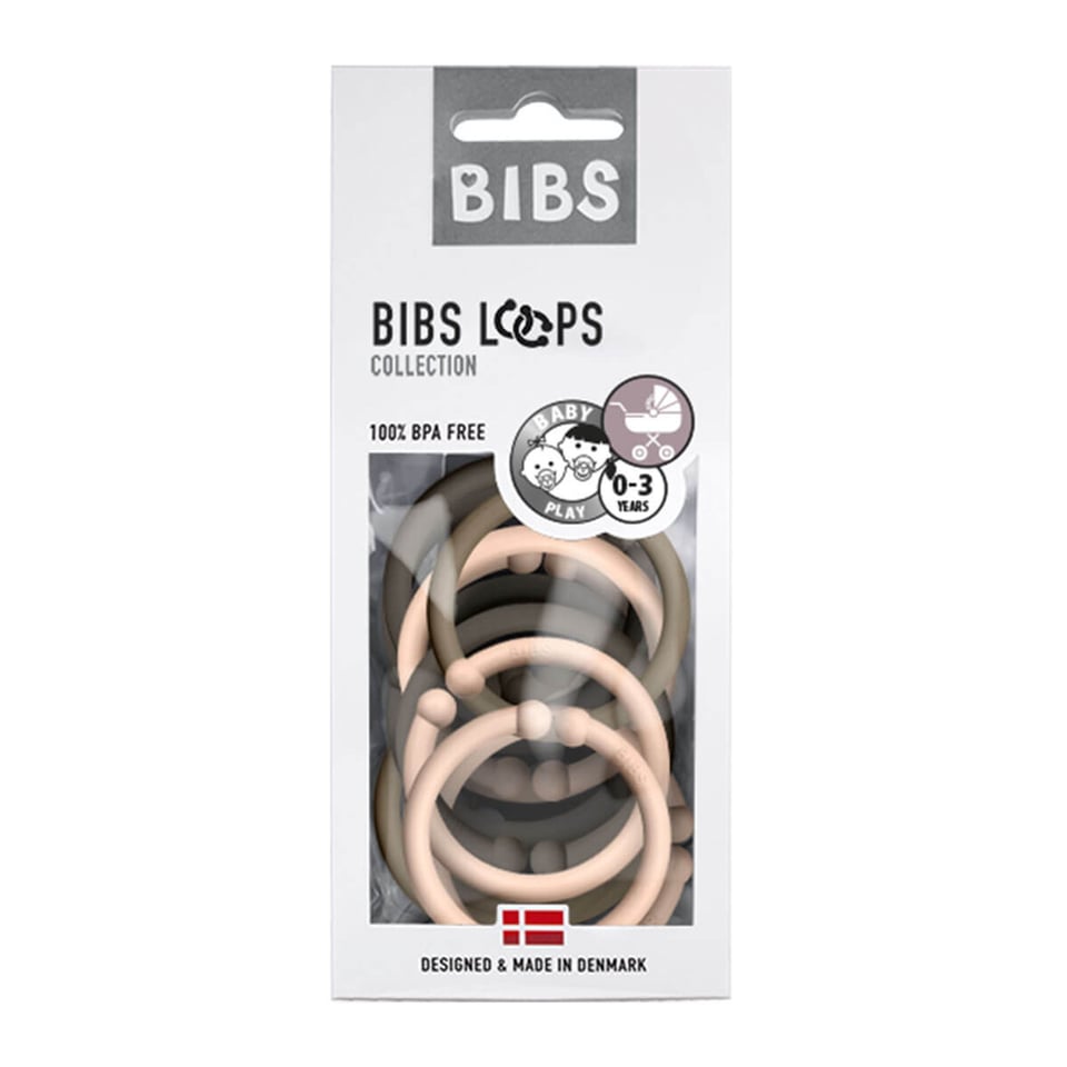 BIBS Multi Play Loops (12 Pieces) Chocolate/Blush/Dark Oak, Dark Oak