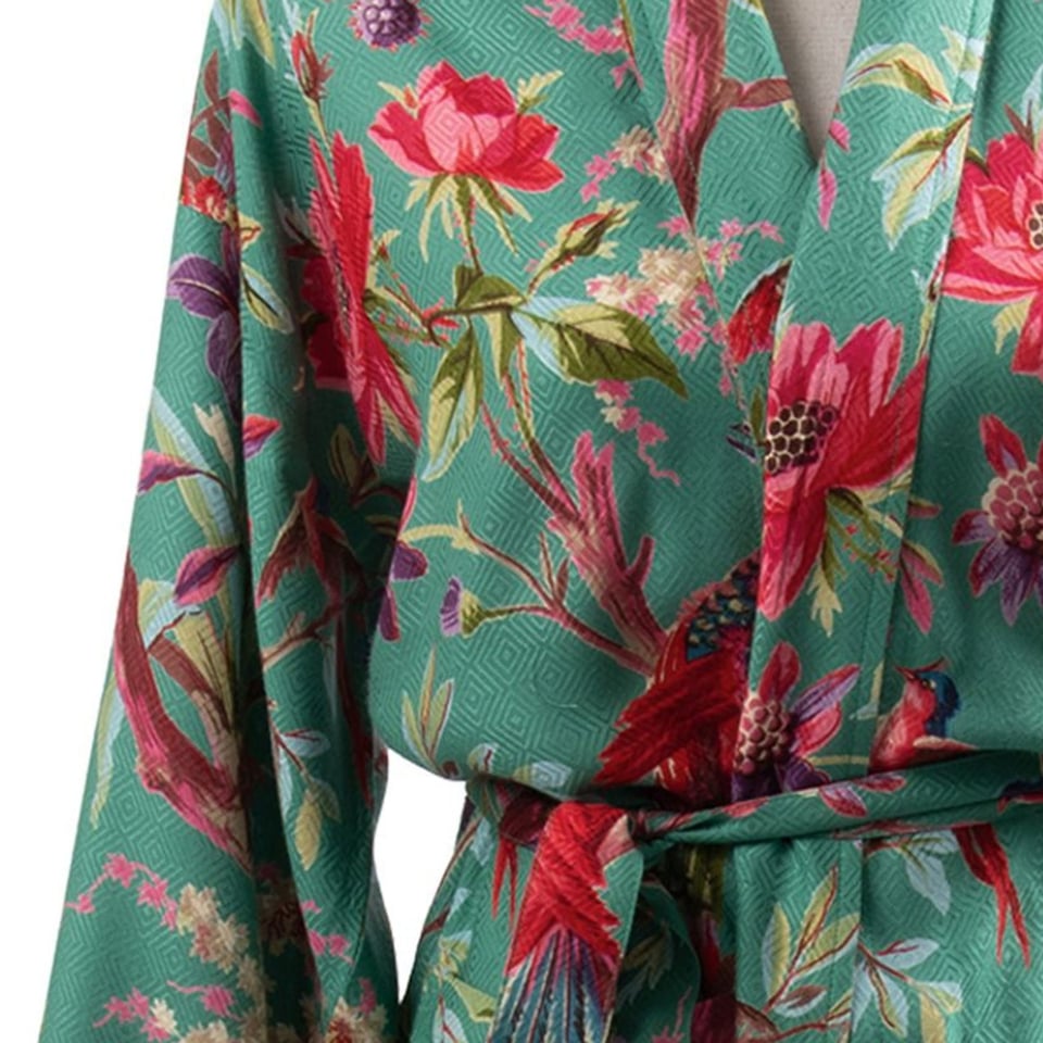 Kimono Royal Paradise Green Viscose One-Size