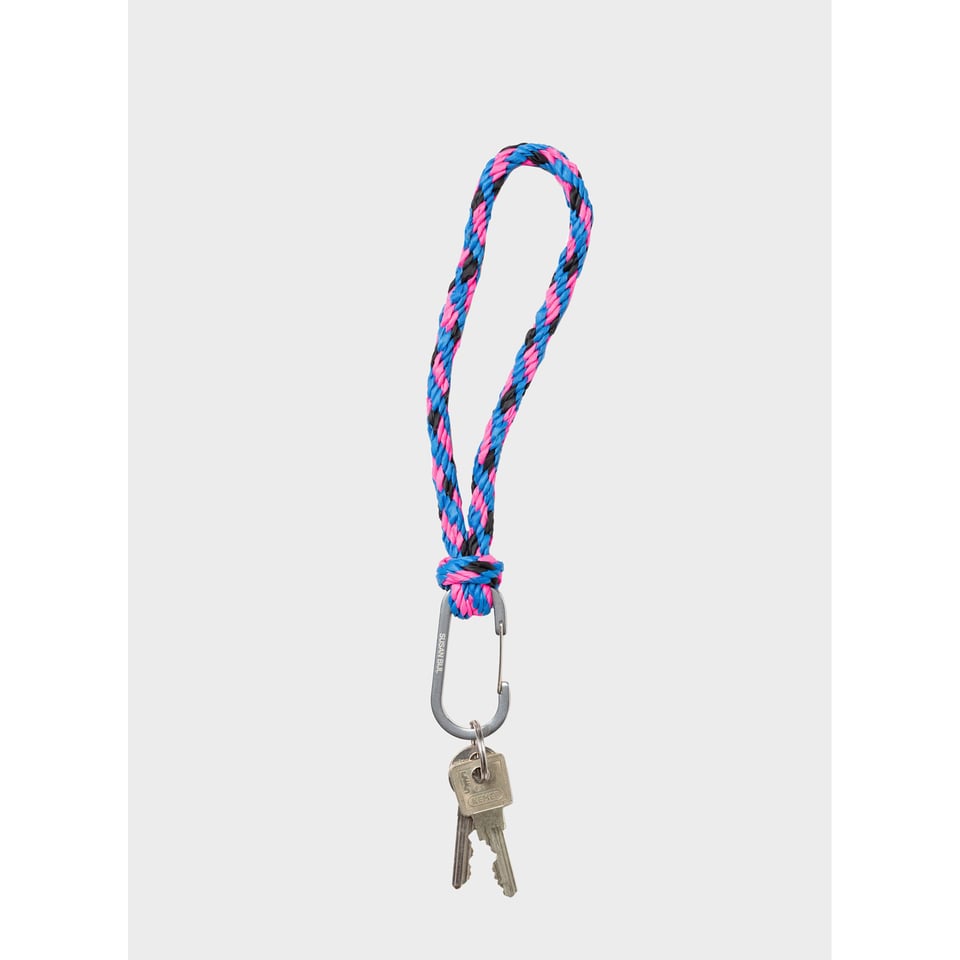 SUSAN BIJL Kumihimo Keychain Blueblack & Fluo Pink