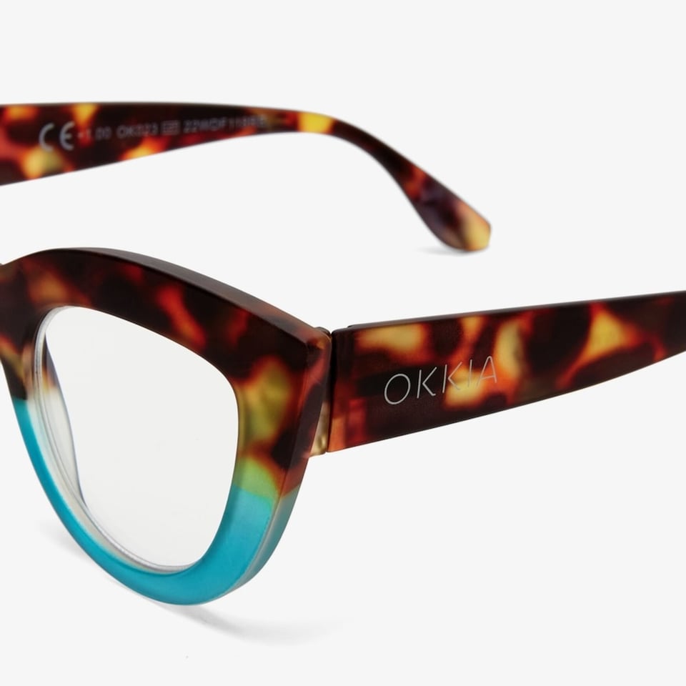 Leesbril CLAUDIA Cat-Eye Havana Blue OK023HB