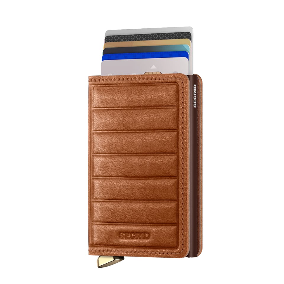 Secrid Slimwallet premium Emboss Lines cognac