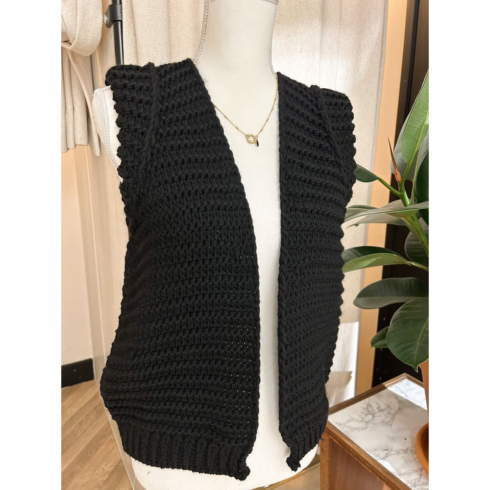 Black  Knitted Gilet -Mirror - OneSize 34, 36, 38, 40