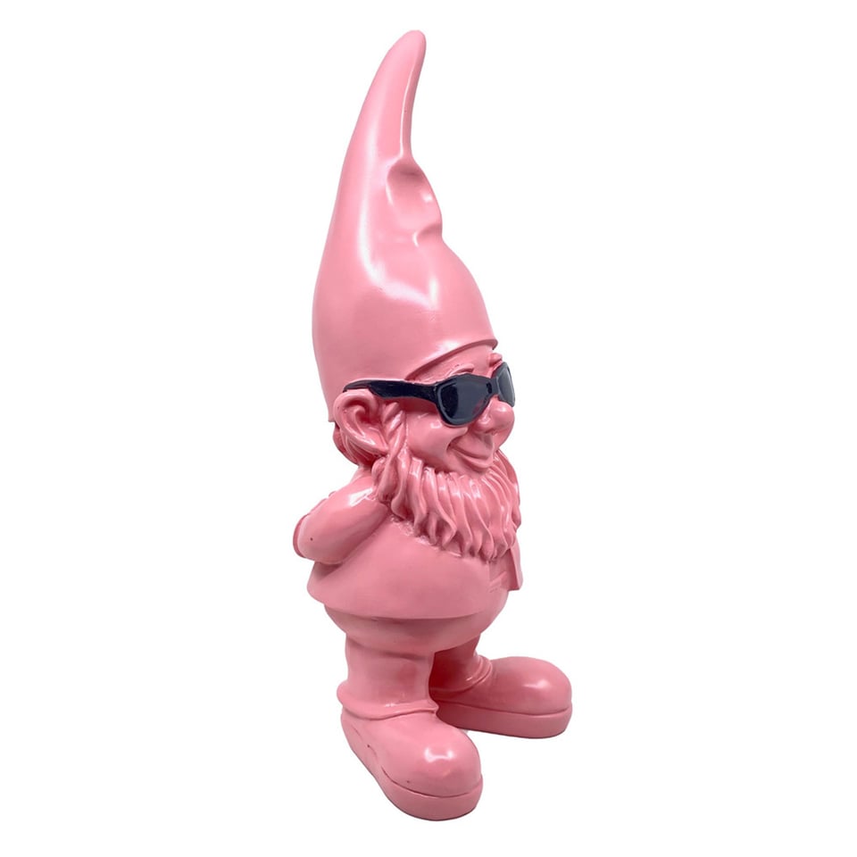 Beeld Kabouter Cool Roze 40cm