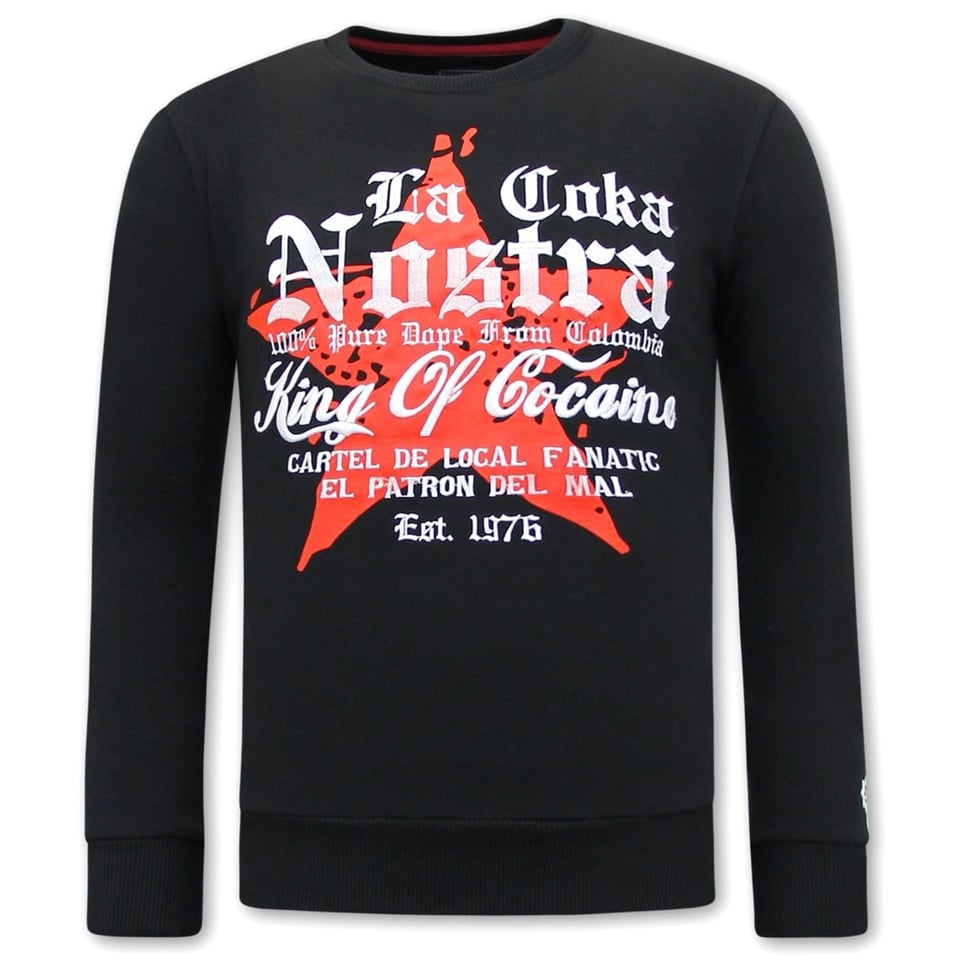 Heren Sweater - Escobar King Of Cocaine - Zwart