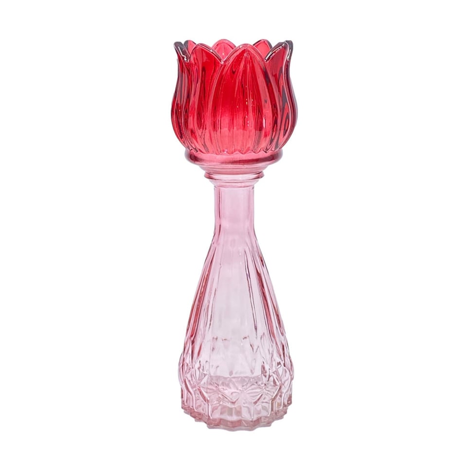 Vaasje Tulp Pink Mix Glas 7x22cm in 4 Kleuren