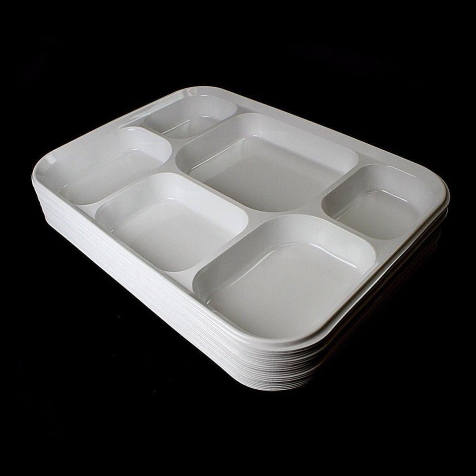 Disposable 6 Compartment Plates 25 Pack