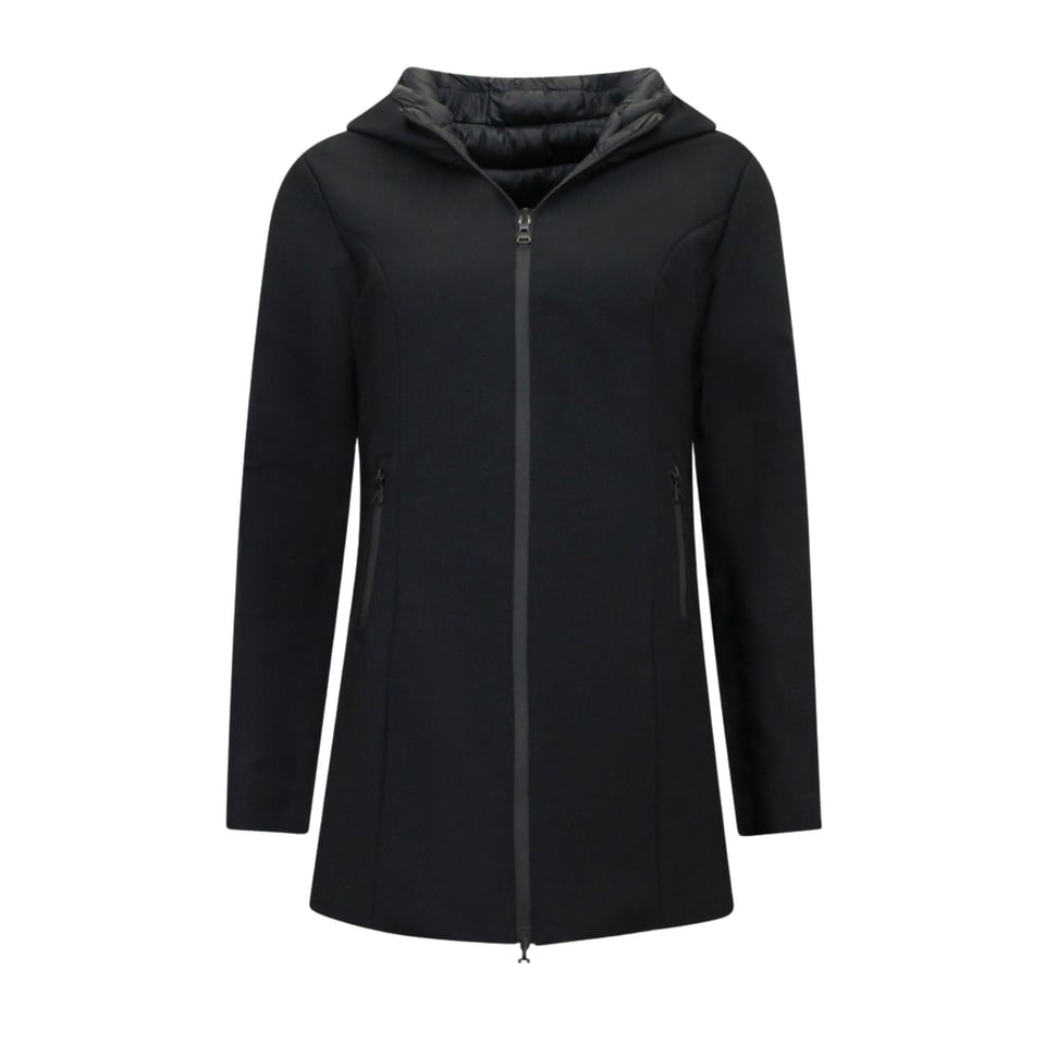 Dames Jas Slim Fit Double Face Parka - Zwart