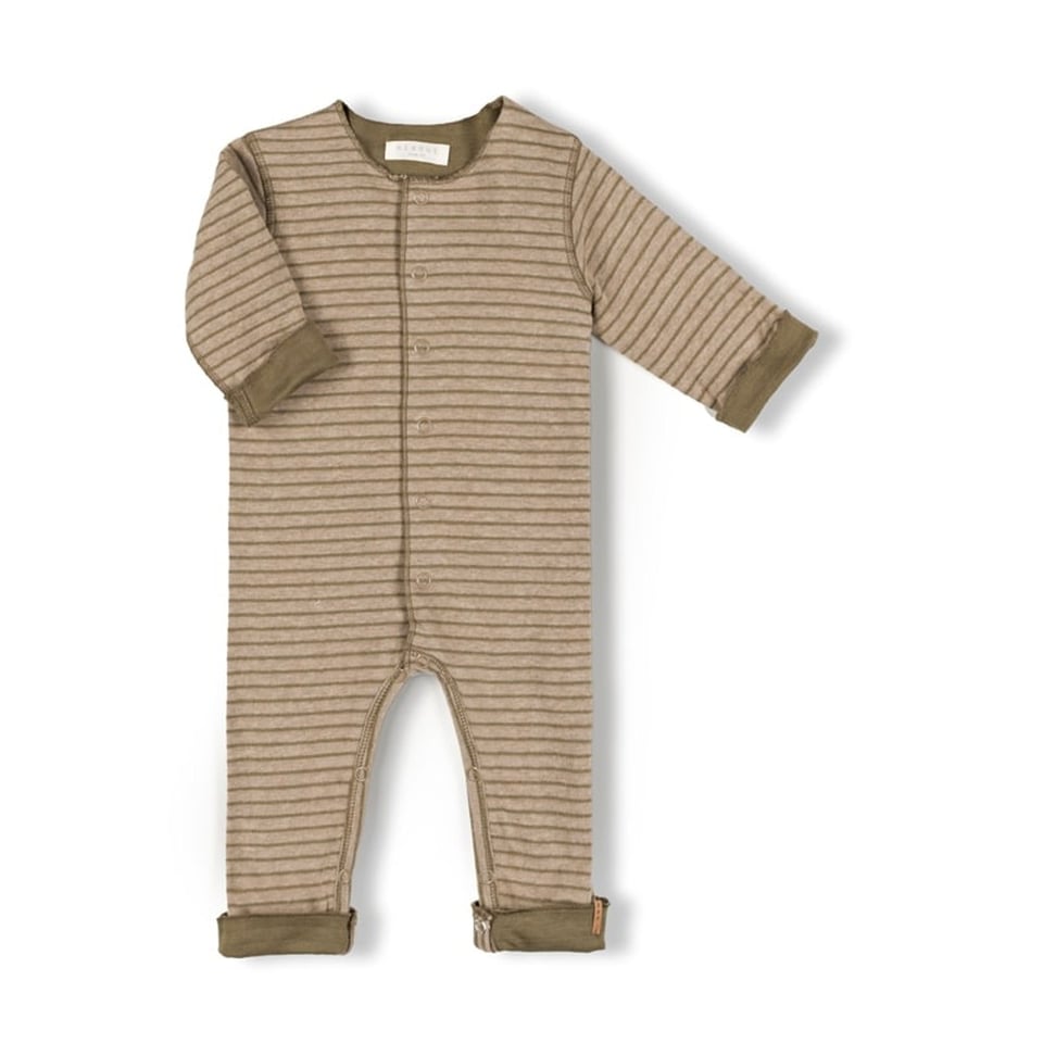 Nixnut Born Onesie Khaki Stripe