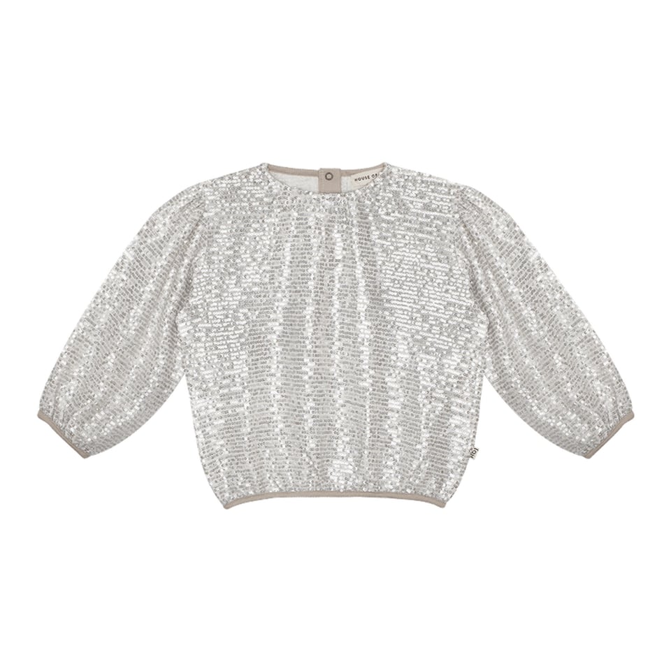 House of Jamie Puff Balloon Sequins Jumper Ecru