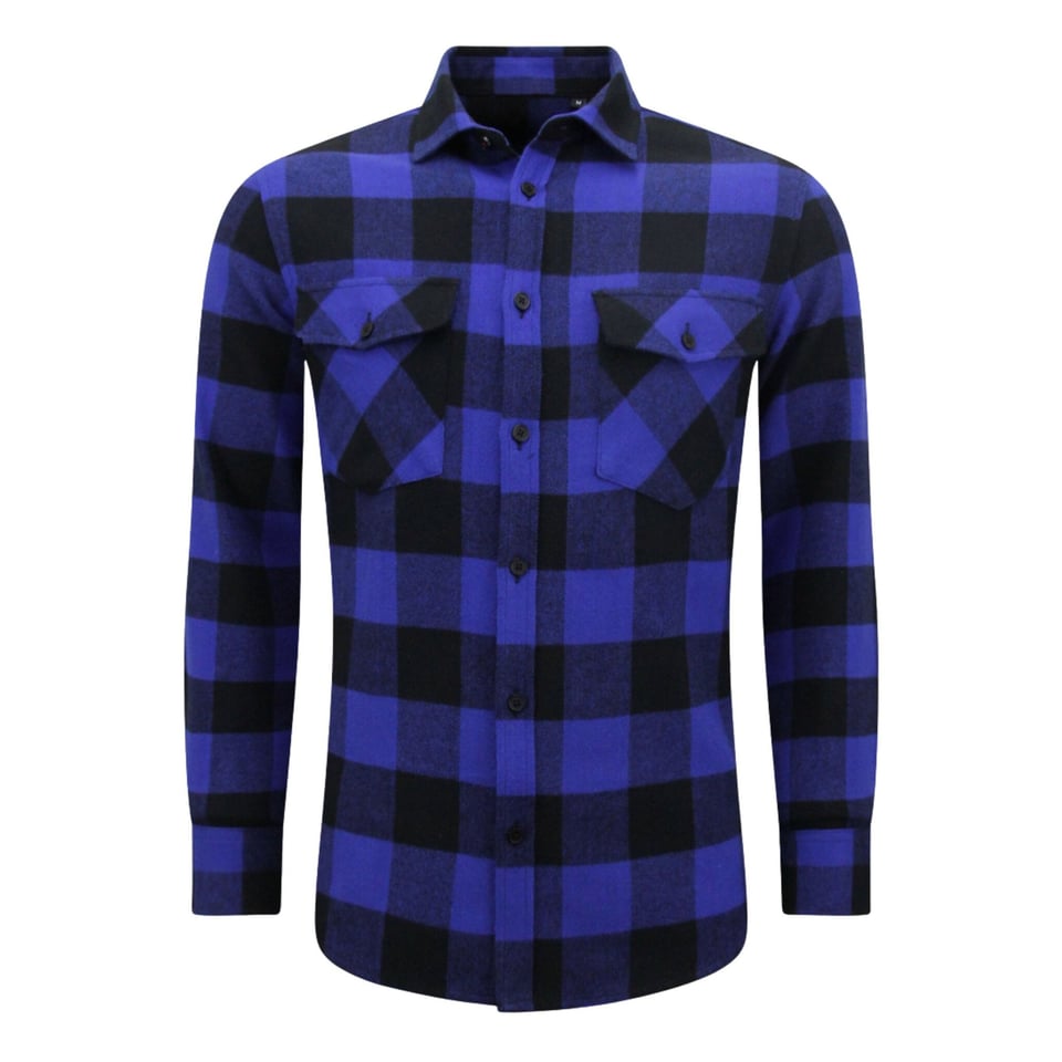 Flanel Overhemd Heren - Houthakkersblouse Heren - Blauw