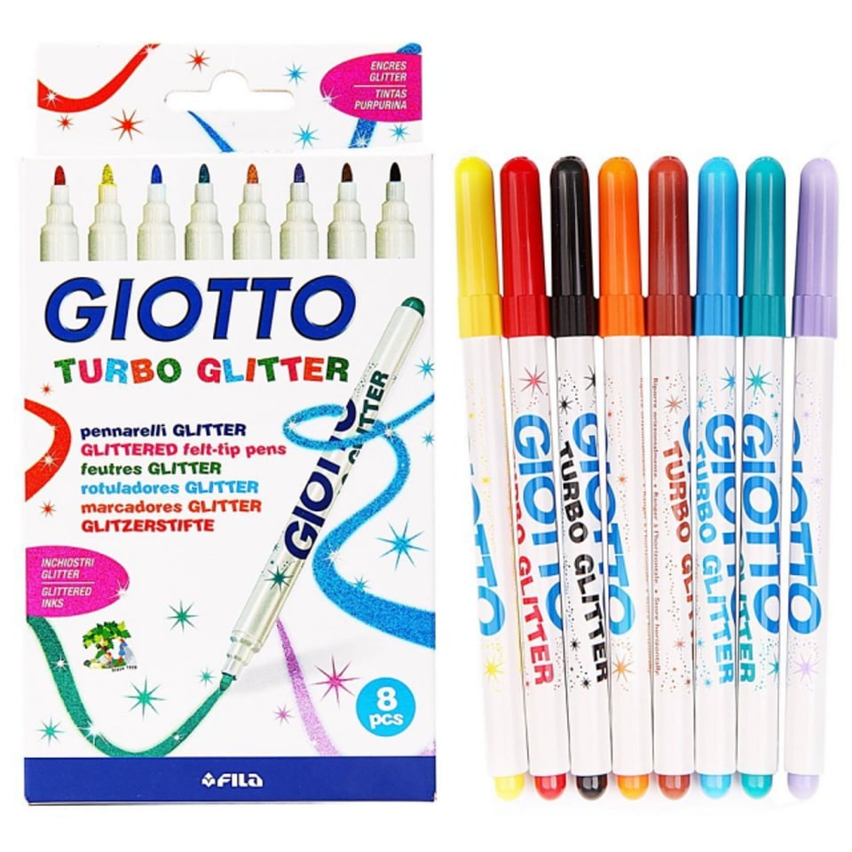 Giotto Turbo Glitter Viltstift 8 Stuks 3+